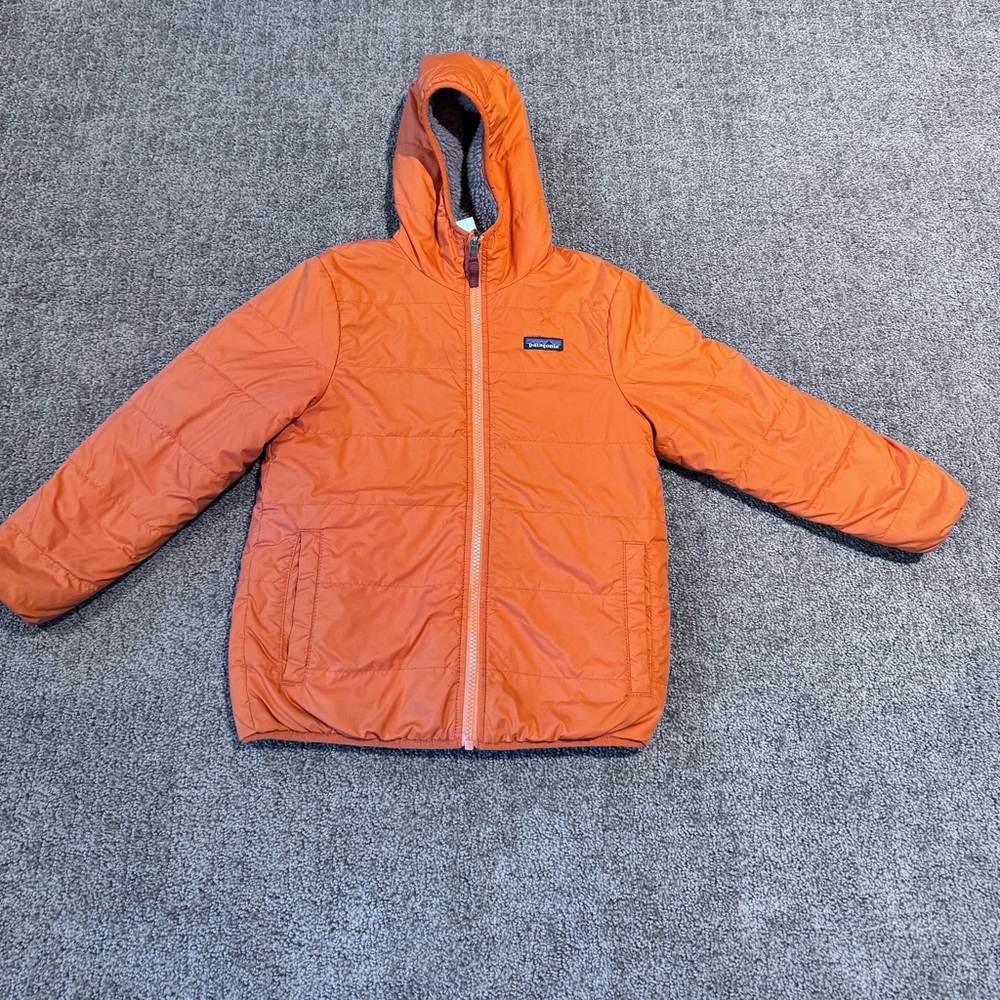 Patagonia Bright Orange Outerwear Coat Jacket, Kid’s Size Small 7/8